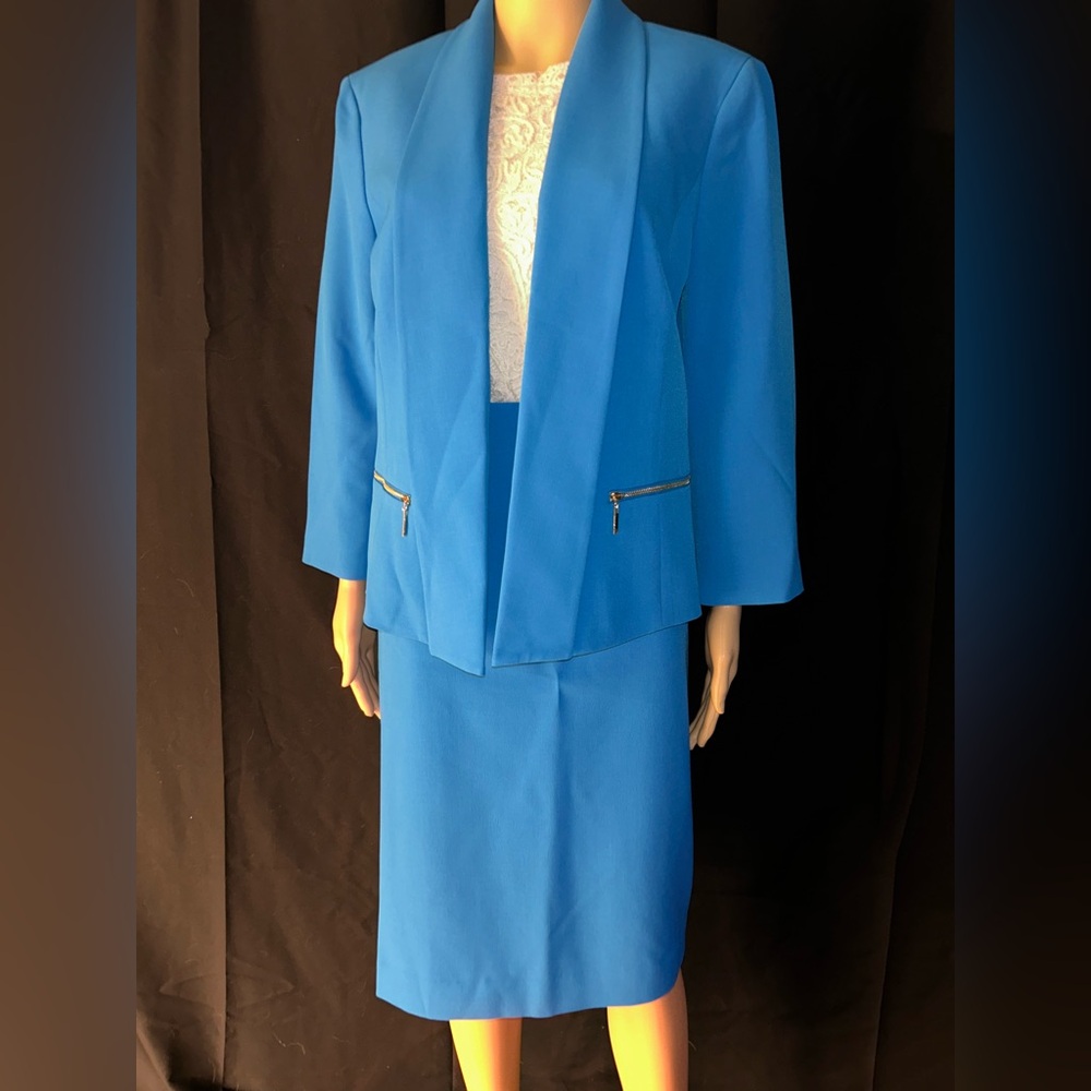 Blue Blazer and Skirt Set